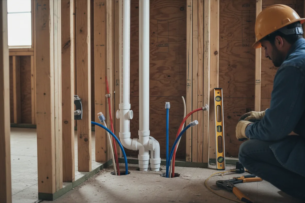 Drain and supply rough-in during Garbage Disposal Repair in Malaga